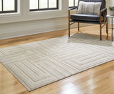 Prime Furniture - Ashley Furniture - Darmondard Rug - 5' x 7' Rug / Cream/Taupe - R406942
